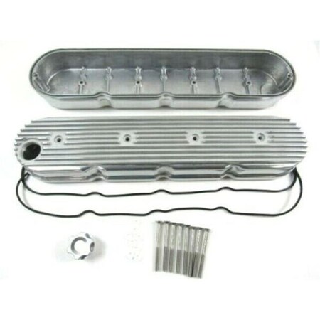 Absurdo LS Cast Aluminum Tall Vintage Series Finned Valve Cover, Polished AB2204329